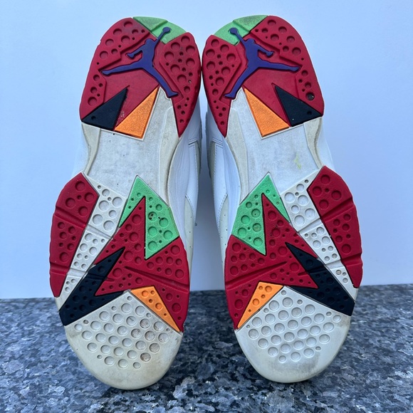 Nike Air Jordan 7 Retro Hare 2014 Size 13 304775-125 White Red Black Grey OG